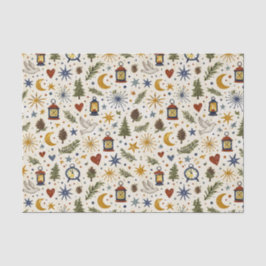 Woodland Lantern Winter Folk Pattern 薄葉紙