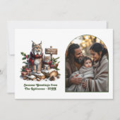 Woodland Lynx Family Merry & Bright Christmas シーズンカード (正面)