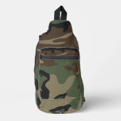 Woodland Military Camouflage Pattern スリングバッグ (正面)