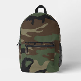 Woodland Military Camouflage Pattern プリントバックパック