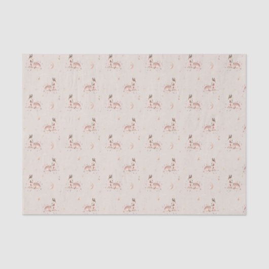 Woodland Mommy and Baby Deer Pattern Baby Shower 薄葉紙 (正面)