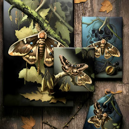 Woodland Moth Illustration ラッピングペーパーシート