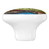 Woodland mountain scene vintage stain glass セラミックノブ (側面)