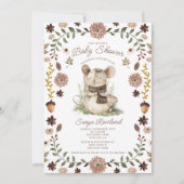 Woodland Mouse Baby Shower 招待状 (正面)