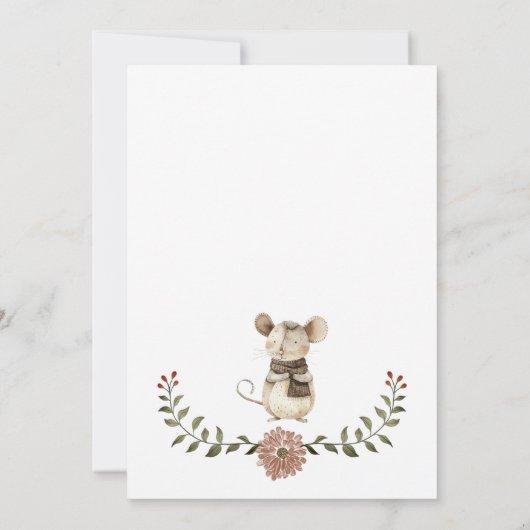 Woodland Mouse Baby Shower 招待状 (裏面)