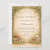 Woodland Mushroom Arch Baby Shower 招待状 (正面)