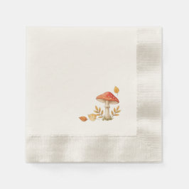 Woodland Mushroom Fall Baby Shower Napkins 縁ありカクテルナプキン