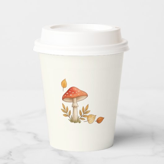 Woodland Mushroom Fall Baby Shower Paper Cups 紙コップ (正面)