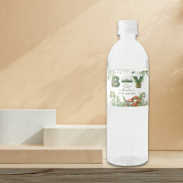 Woodland Mushroom & Fern Baby Shower ペットボトルラベル