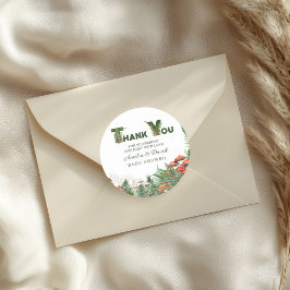Woodland Mushroom & Fern Baby Shower Thank You ラウンドシール