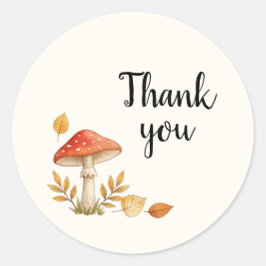 Woodland Mushroom Thank You Favor Sticker ラウンドシール