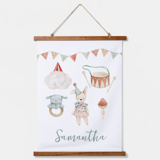 Woodland Mushroom Toys Custom Kid Room  吊り下げ型タペストリー