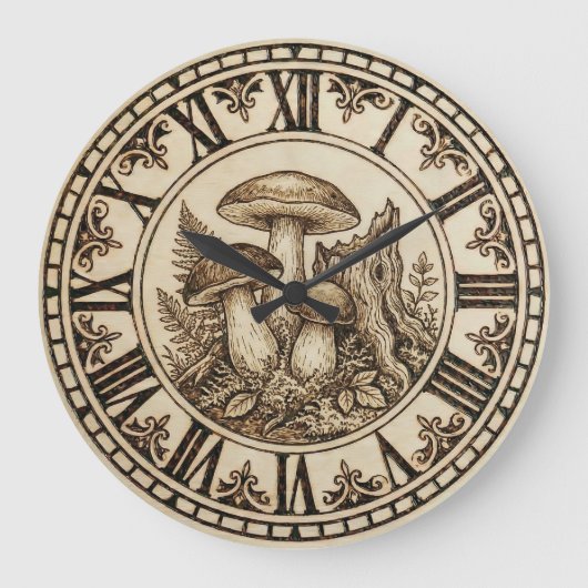 Woodland Mushroom Wall Clock ラージ壁時計 (正面)