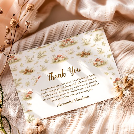 Woodland Mushroom Wild One Birthday サンキューカード