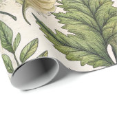 Woodland Mushrooms Pinecones Ferns Autumn Pattern ラッピングペーパー (ロールコーナー)