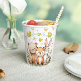 Woodland Neutral Party Pastel Yellow Hearts  紙コップ