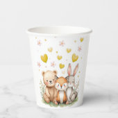 Woodland Neutral Party Pastel Yellow Hearts 紙コップ (裏面)