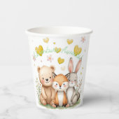 Woodland Neutral Party Pastel Yellow Hearts 紙コップ (正面)