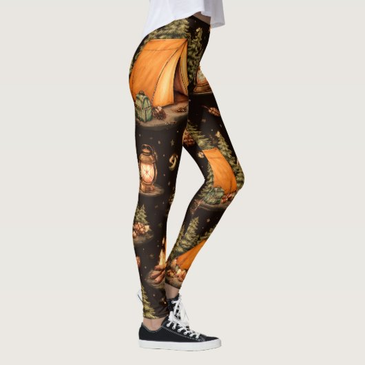 Woodland Nights Camping Pattern Leggings レギンス (右)