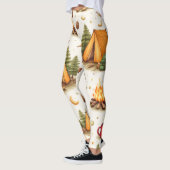 Woodland Nights Camping Pattern Leggings レギンス (左)