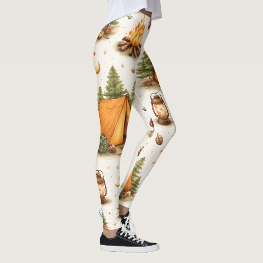 Woodland Nights Camping Pattern Leggings レギンス (右)