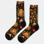 Woodland Nights Camping Pattern Socks ソックス (左)