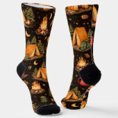 Woodland Nights Camping Pattern Socks ソックス (傾斜あり)