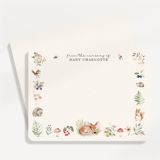Woodland Nursery Stationery Note Card 案内状