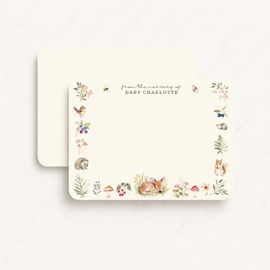 Woodland Nursery Stationery Note Card 案内状