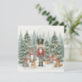 Woodland Nutcracker Watercolor Christmas Card  カード (スタンド正面)