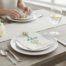 Woodland Oak Leaf "Adore" Baby Shower Napkin スタンダードカクテルナプキン