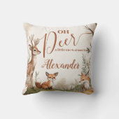 Woodland Oh Deer Theme Baby Shower クッション (裏面)