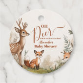 Woodland Oh Deer Theme Baby Shower フェイバータグ (正面)