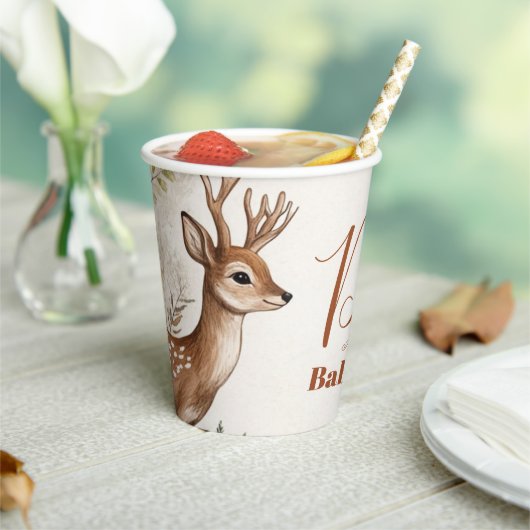 Woodland Oh Deer Theme Baby Shower 紙コップ (インサイチュ)