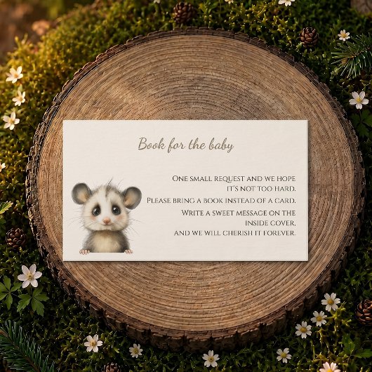 Woodland Opossum Baby Shower • Books for Baby 名刺