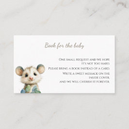 Woodland Opossum Baby Shower • Books for Baby Card 名刺
