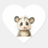 Woodland Opossum Baby Shower • Cute ハートシール (正面)