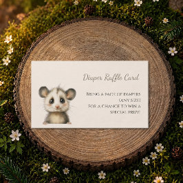 Woodland Opossum Baby Shower • Diaper Raffle 名刺