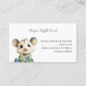 Woodland Opossum Baby Shower • Diaper Raffle Card 名刺 (正面)