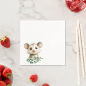 Woodland Opossum Baby Shower • Neutral スタンダードカクテルナプキン (インサイチュ)