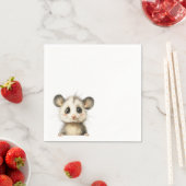Woodland Opossum Baby Shower • Neutral スタンダードカクテルナプキン (インサイチュ)