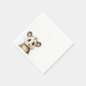 Woodland Opossum Baby Shower • Neutral スタンダードカクテルナプキン (角)
