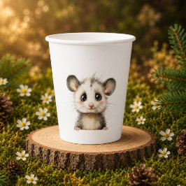 Woodland Opossum Baby Shower • Neutral 紙コップ