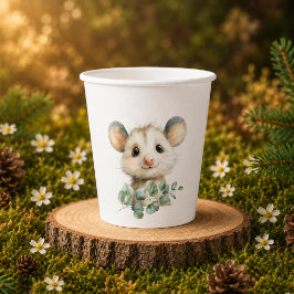 Woodland Opossum Baby Shower • Neutral 紙コップ