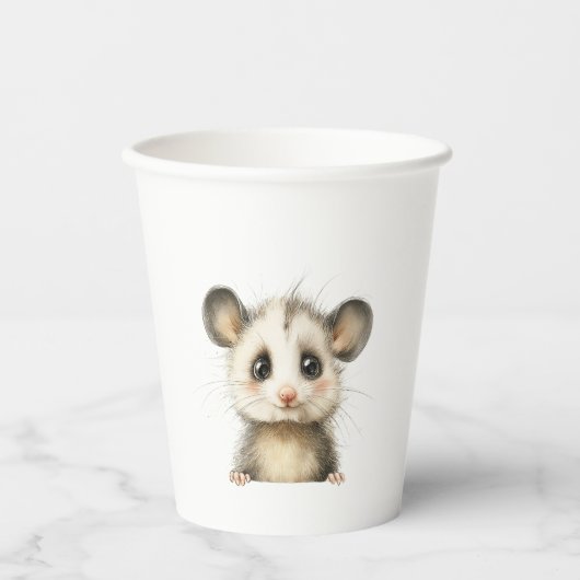 Woodland Opossum Baby Shower • Neutral 紙コップ (正面)