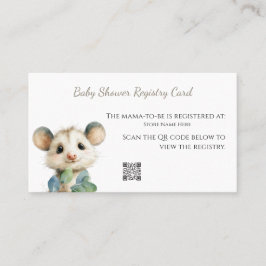 Woodland Opossum Baby Shower • Registry Card 名刺