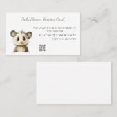 Woodland Opossum Baby Shower • Registry Card 名刺 (正面/裏面)