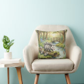 Woodland Opossum Mama & Babies Kids Throw Pillow クッション (椅子)
