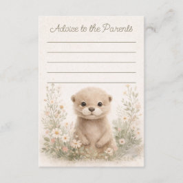 Woodland Otter Baby Shower Advice to Parents Cards ノートカード