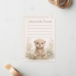 Woodland Otter Baby Shower Advice to Parents Cards ノートカード